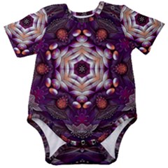 Rosette Kaleidoscope Mosaic Abstract Background Art Baby Short Sleeve Bodysuit