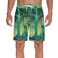 Nature Trees Forest Mystical Forest Jungle Men s Beach Shorts