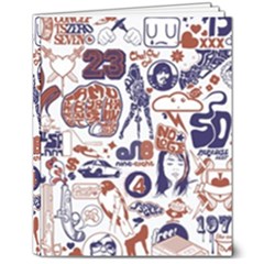 Artistic Psychedelic Doodle 8  X 10  Hardcover Notebook