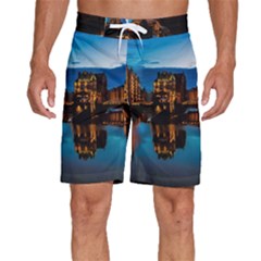 Hamburg City Blue Hour Night Men s Beach Shorts