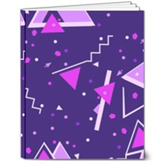 Purple Blue Geometric Pattern 8  X 10  Hardcover Notebook