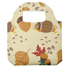 Leaves Foliage Acorns Barrel Premium Foldable Grocery Recycle Bag