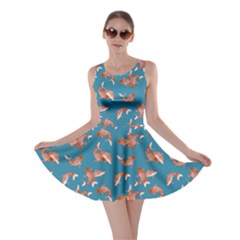 Japan Fish Blue Skater Dress