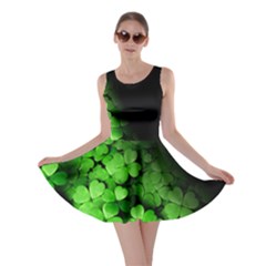 Shamrock Black Green Side Print Skater Dress