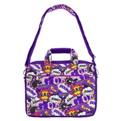 Purple Boom Pop Art Pattern 16  Shoulder Laptop Bag 