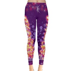 Elegant Xmas Tree Purple Lights Leggings