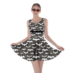 Black Halloween Pattern Skater Dress