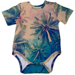 Palm Trees Beauty Nature Clouds Summer Baby Short Sleeve Bodysuit