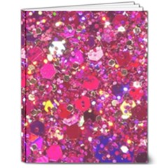 Pink Glitter, Cute, Girly, Glitter, Pink, Purple, Sparkle 8  X 10  Hardcover Notebook