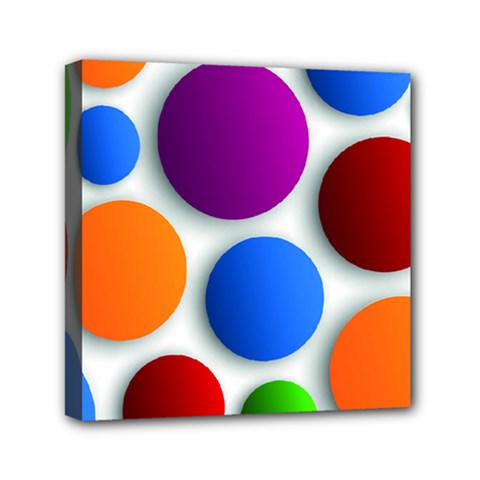 Abstract Dots Colorful Mini Canvas 6  X 6  (stretched)