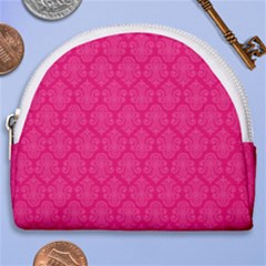 Pink Pattern, Abstract, Background, Bright Horseshoe Style Canvas Pouch