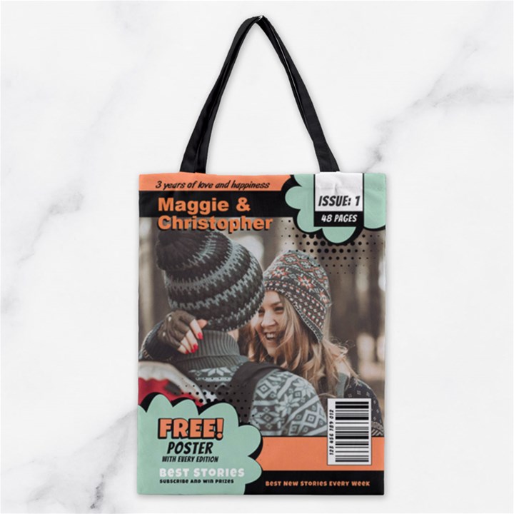 Personalized Love Story Magazine Cover Classic Tote Bag