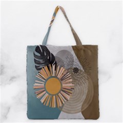 Boho Background Leaves Botanical Ornamental Pattern Seamless Decorative Design Wallpaper Nature Draw Grocery Tote Bag