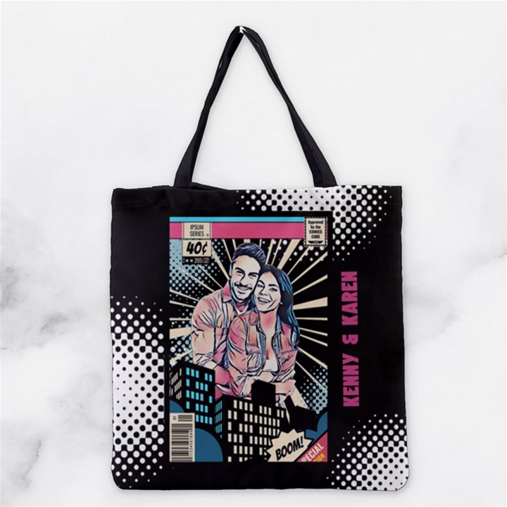 Personalized Comic Style City Lover Grocery Tote Bag