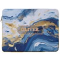 Personalized Marble Name Laptop Sleeve Case with Pocket 17  Vertical Laptop Sleeve Case With Pocket View1