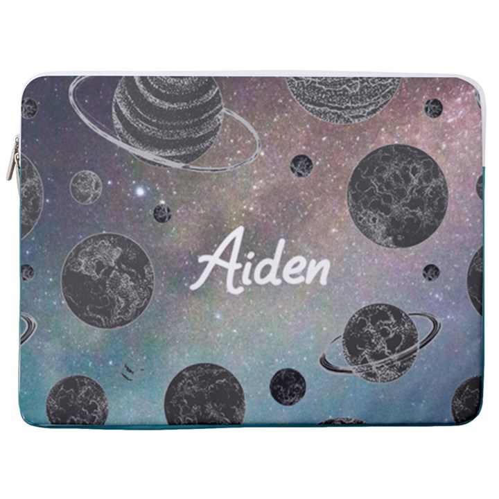 Personalized Space Name Laptop Sleeve Case with Pocket 17  Vertical Laptop Sleeve Case With Pocket