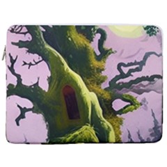 Outdoors Night Full Moon Setting Scene Woods Light Moonlight Nature Wilderness Landscape 17  Vertical Laptop Sleeve Case With Pocket