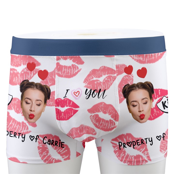 Personalized Photo Name Kiss Lip Boxers Men s Boxer Briefs