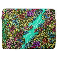 Background Leaves River Nature 17  Vertical Laptop Sleeve Case With Pocket