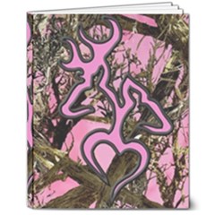 Pink Browning Deer Glitter Camo 8  X 10  Hardcover Notebook