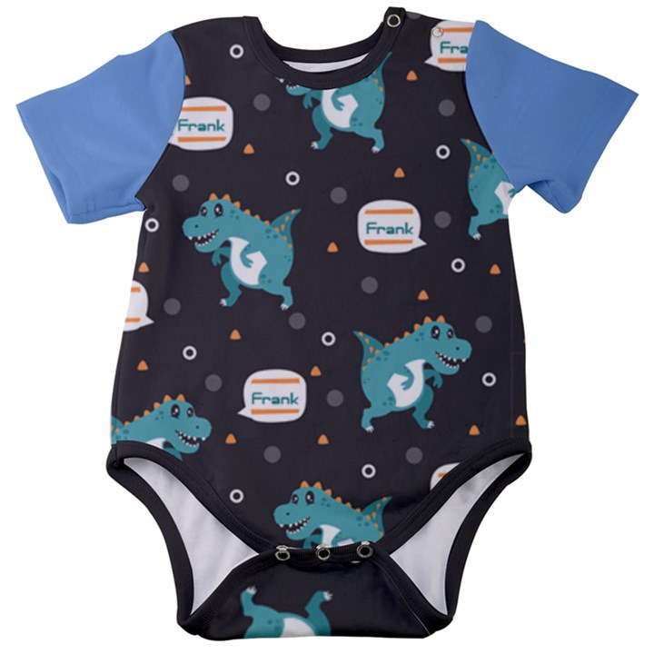 Personalized Dinosaur Name Baby Short Sleeve Bodysuit Baby Short Sleeve Bodysuit