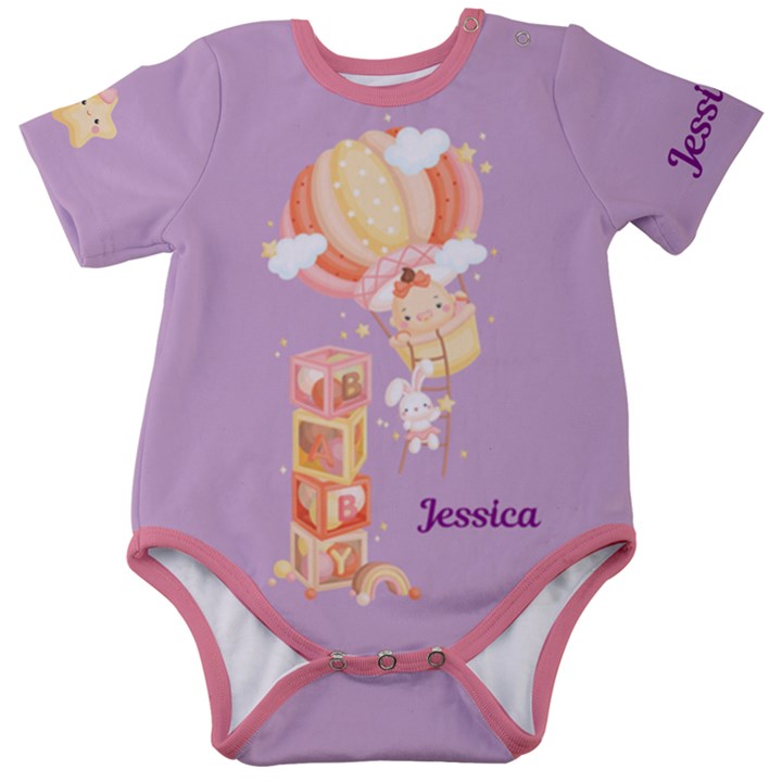 Personalized Name Baby Short Sleeve Bodysuit Baby Short Sleeve Bodysuit