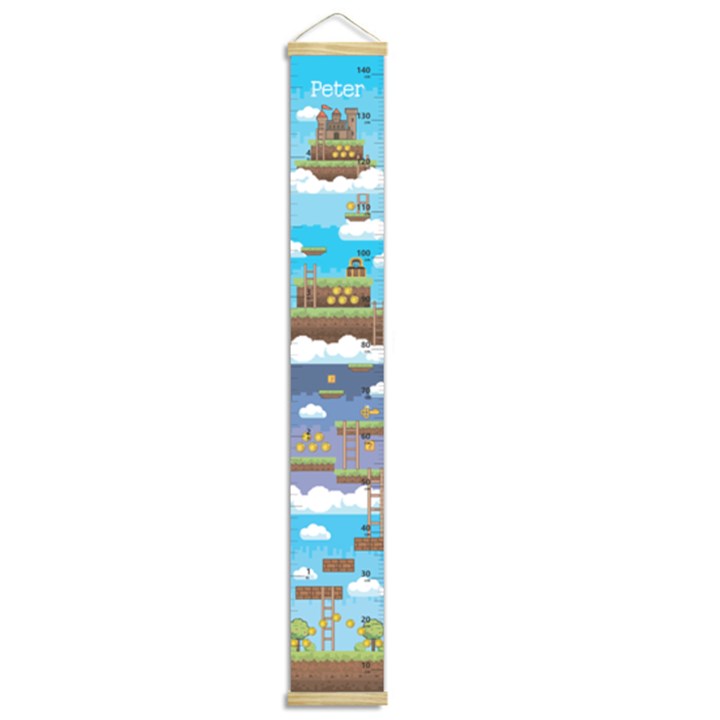 Personalized Pixel Game  Name Growth Chart Height Ruler For Wall Growth Chart Height Ruler For Wall