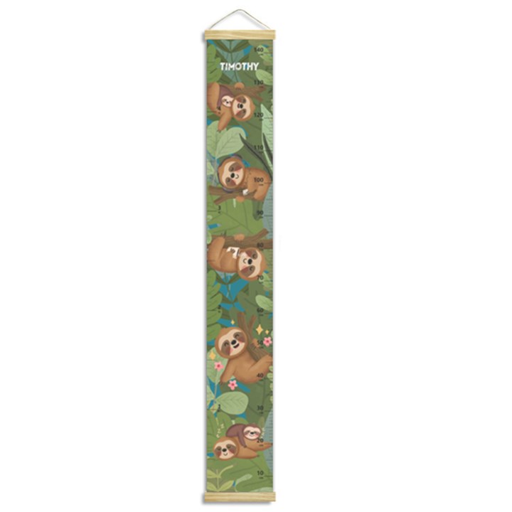 Personalized Sloth Name Growth Chart Height Ruler For Wall Growth Chart Height Ruler For Wall