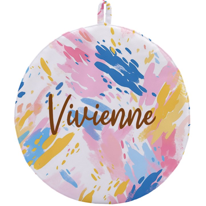 Personalized Colorful Brush Name Round Trivet Round Trivet