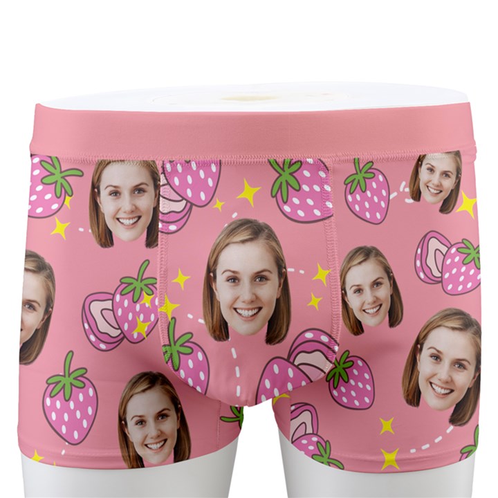 Personalized Photo Many Face Head Strawberry Boxer Men s Boxer Briefs