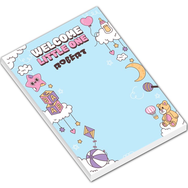 Personalized New Born Baby Any Text Name Large Memo Pad Large Memo Pads
