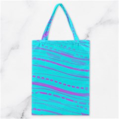 Wave Stripe Pattern Design Aqua Classic Tote Bag