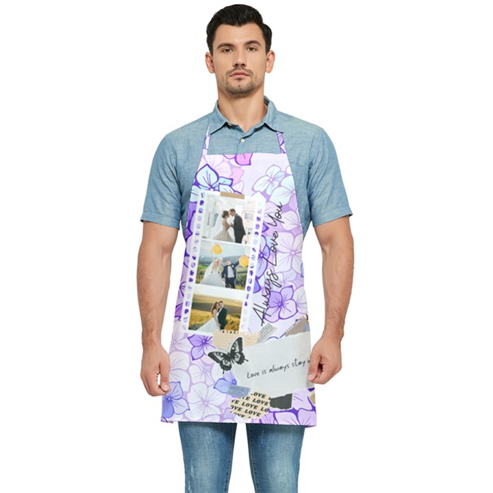 Personalized Hydrangeas Name Photo Kitchen Apron Kitchen Apron