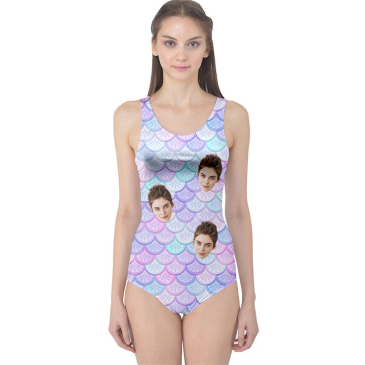 Personalized Mermaid Photo One Piece Swimsuit One Piece Swimsuit