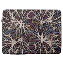 Mental Human Experience Mindset Pattern 17  Vertical Laptop Sleeve Case With Pocket