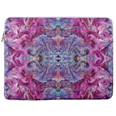 Fuchsia Blend June 17  Vertical Laptop Sleeve Case With Pocket
