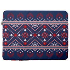Ukrainian Folk Seamless Pattern Ornament Art 17  Vertical Laptop Sleeve Case With Pocket