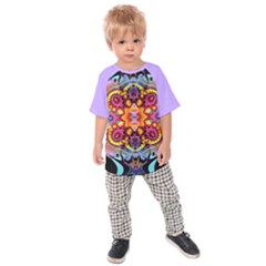 Pink Florales Muster Kids  Raglan T-shirt
