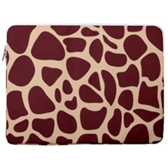 Animal Print Girraf Patterns 17  Vertical Laptop Sleeve Case With Pocket
