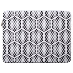 Halftone Tech Hexagons Seamless Pattern 17  Vertical Laptop Sleeve Case With Pocket