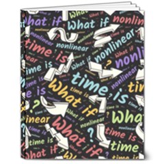 Time Nonlinear Curved Linear 8  X 10  Hardcover Notebook