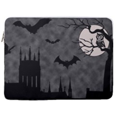 Halloween Background Halloween Scene 17  Vertical Laptop Sleeve Case With Pocket