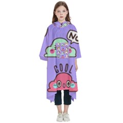 Cloud Seamless Pattern Kids  Hooded Rain Ponchos