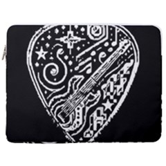 Guitar Pic 17  Vertical Laptop Sleeve Case With Pocket