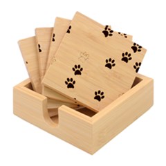 Pawprints Paw Prints Paw Animal Bamboo Coaster Set