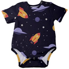 Cosmos Rocket Spaceship Ufo Baby Short Sleeve Bodysuit