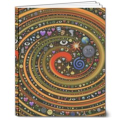 Swirl Vortex Emoji Cyclone Motion Art 8  X 10  Hardcover Notebook
