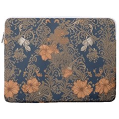 Seamless Pattern Patterns Leaves Vintage 17  Vertical Laptop Sleeve Case With Pocket