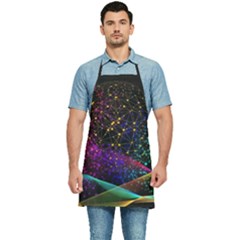 Particles Waves Line Multicoloured Kitchen Apron