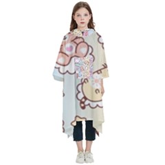 Usheen Carebears, Bears, Cat, Colorful, Cute, Pastel, Pattern Kids  Hooded Rain Ponchos